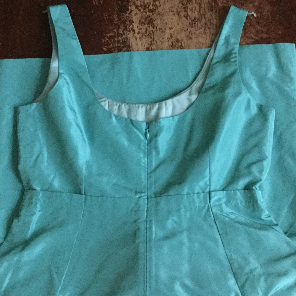 NWT J. Crew Silk Taffeta Clementine Dress Aqua Event Cocktail - Sz 8 - Picture 8 of 11